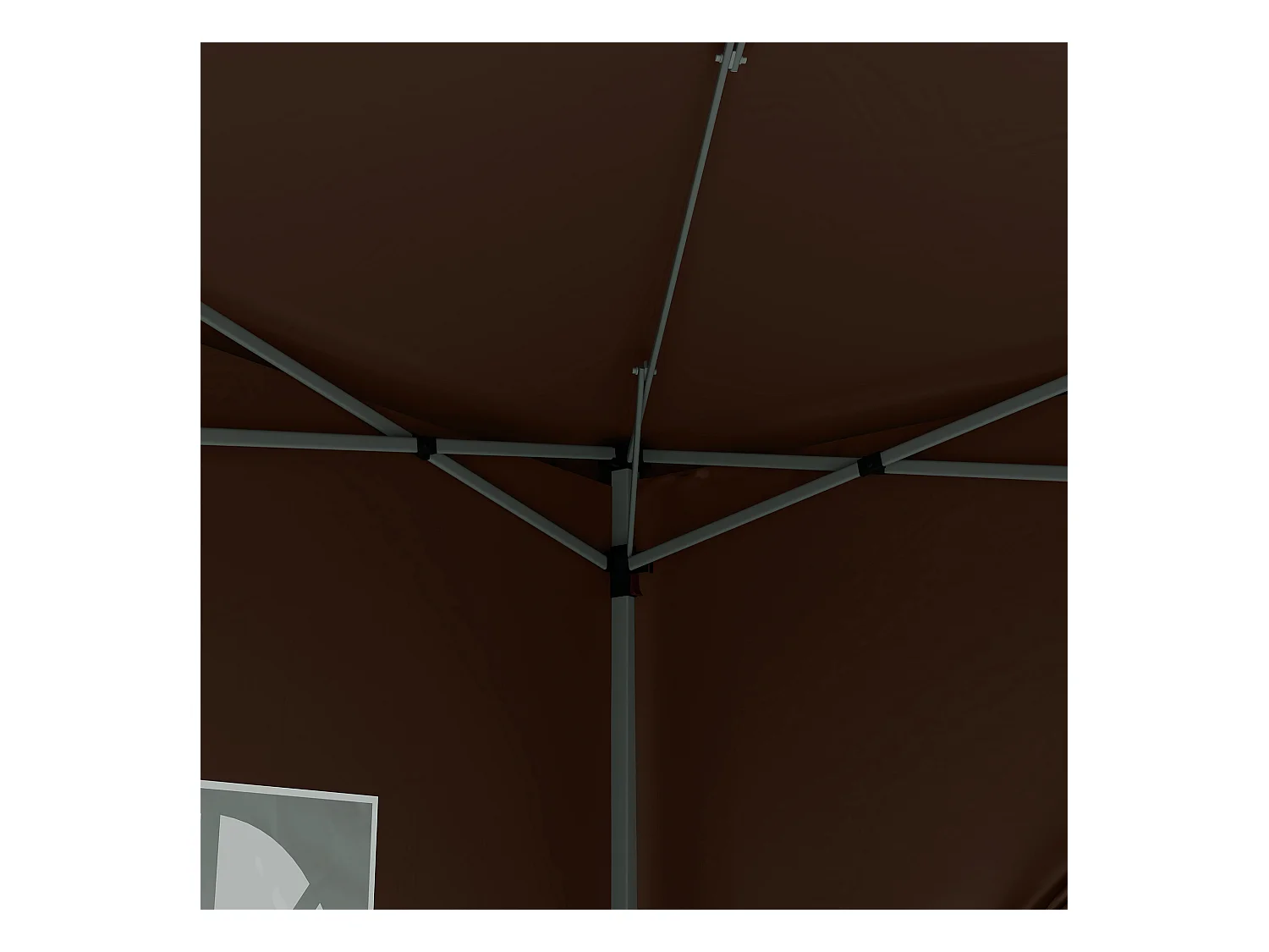 Gazebo da esterno 3x3 m pieghevole con 4 pannelli laterali color caffè