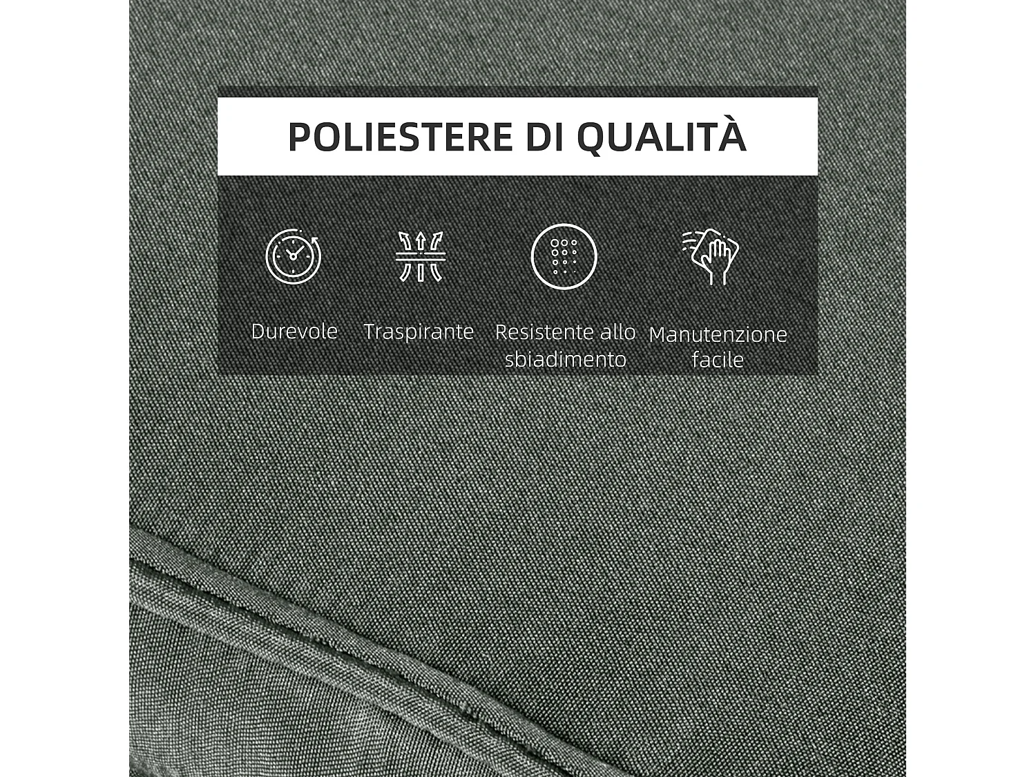 Cuscino per lettino sdraio prendisole da giardino 198x53x5 cm grigio