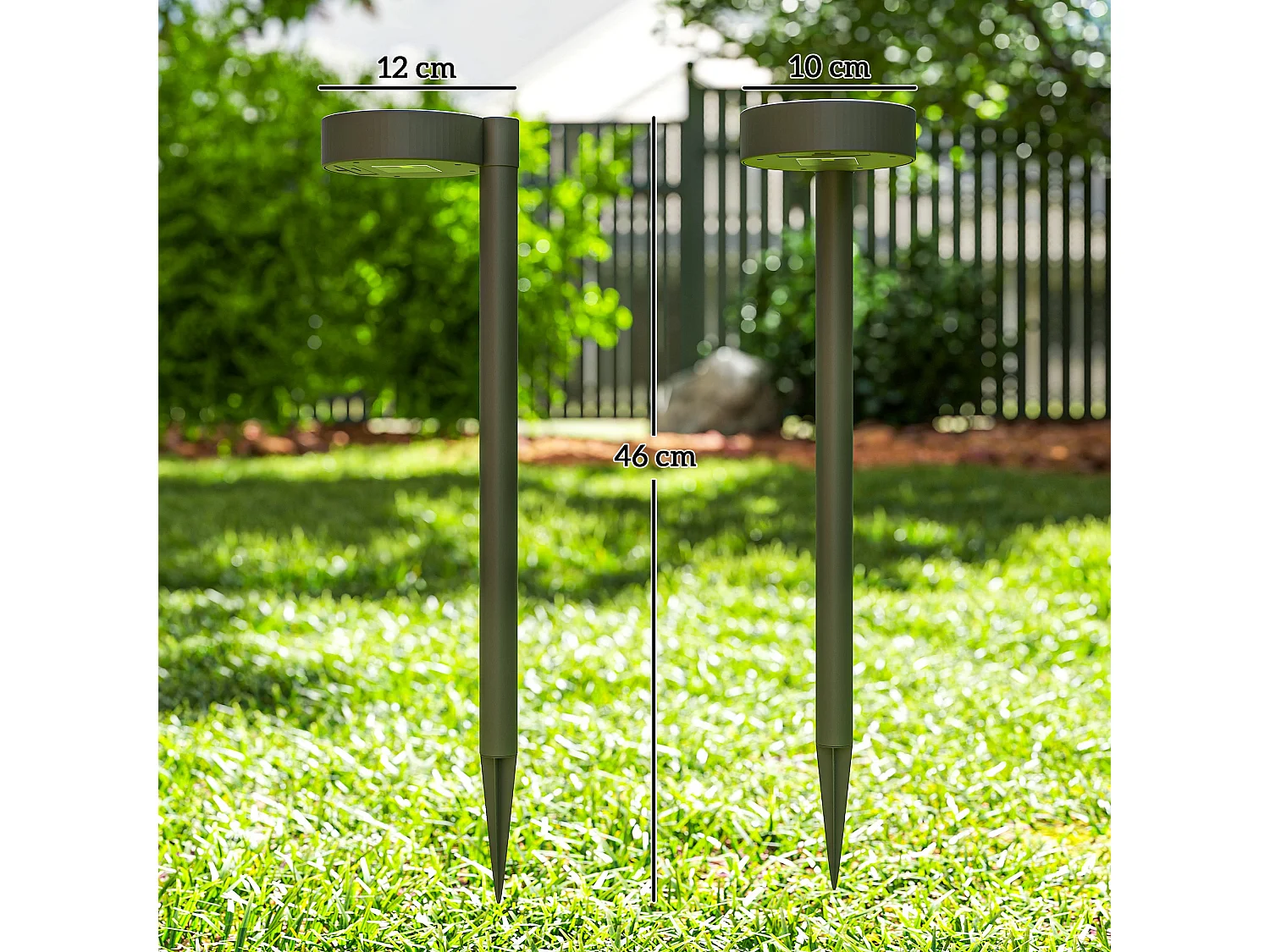 Set 8 faretti da esterno a energia solare con illuminazione led nero