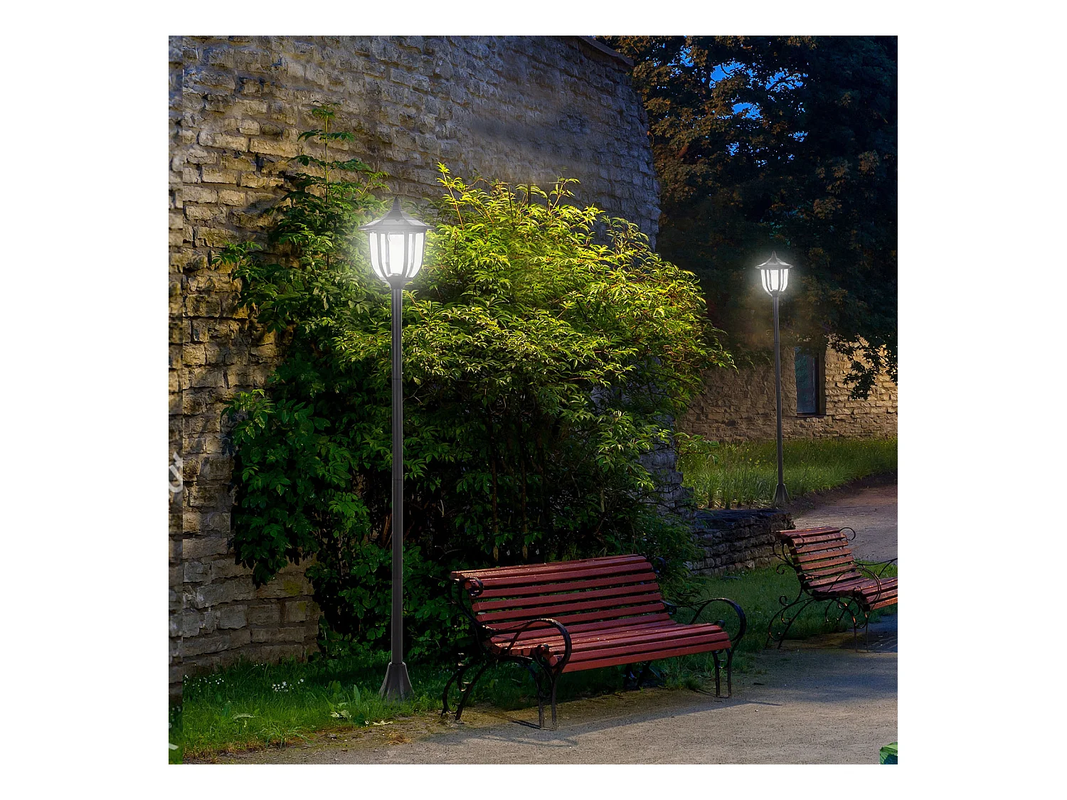 Lampione da esterni con 6 luci led accensione automatica impermeabile