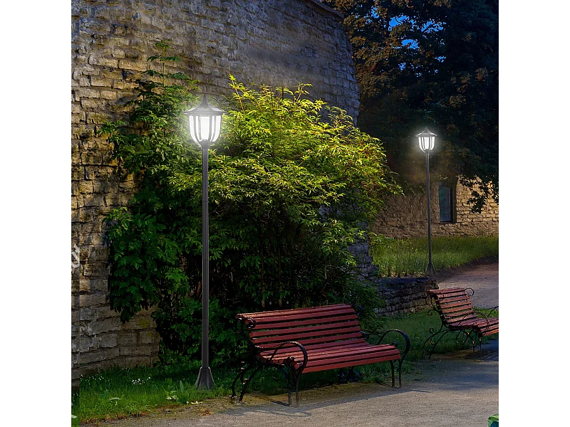 Lampione da esterni con 6 luci led accensione automatica impermeabile