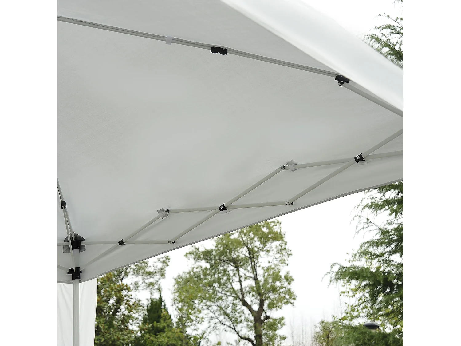 Gazebo pieghevole da giardino 2.4x2.4 m acciaio e poliestere