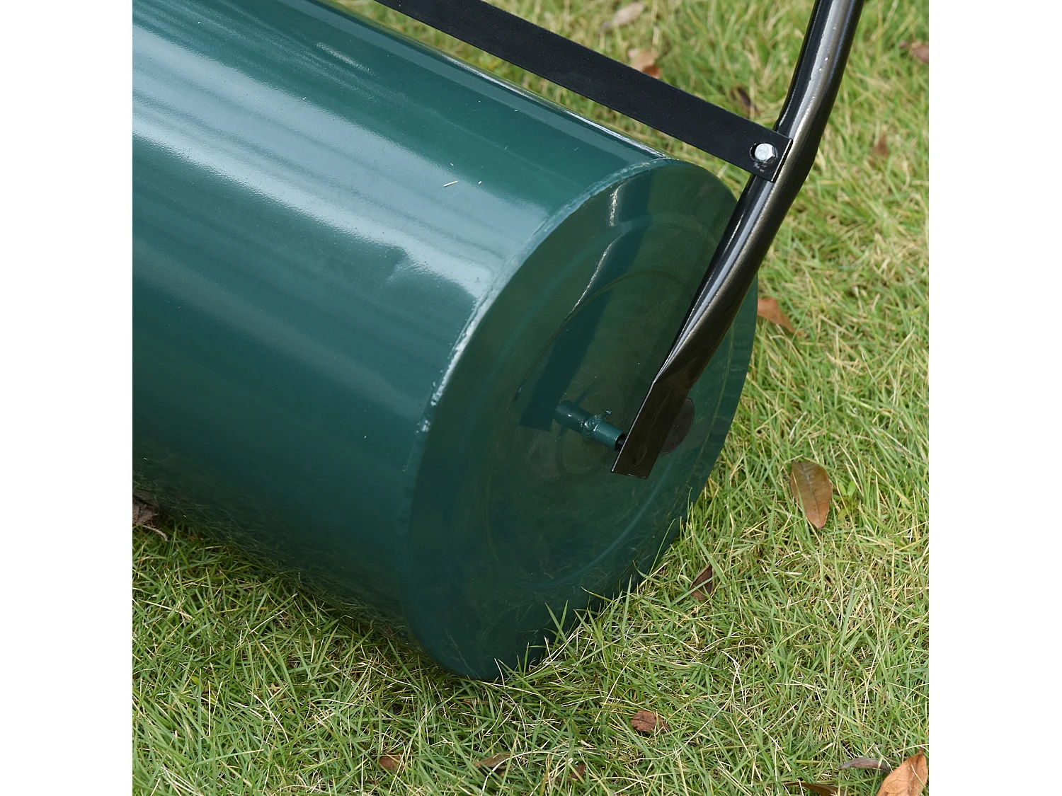 Rullo per prato da 30l di capacità in metallo verde scuro