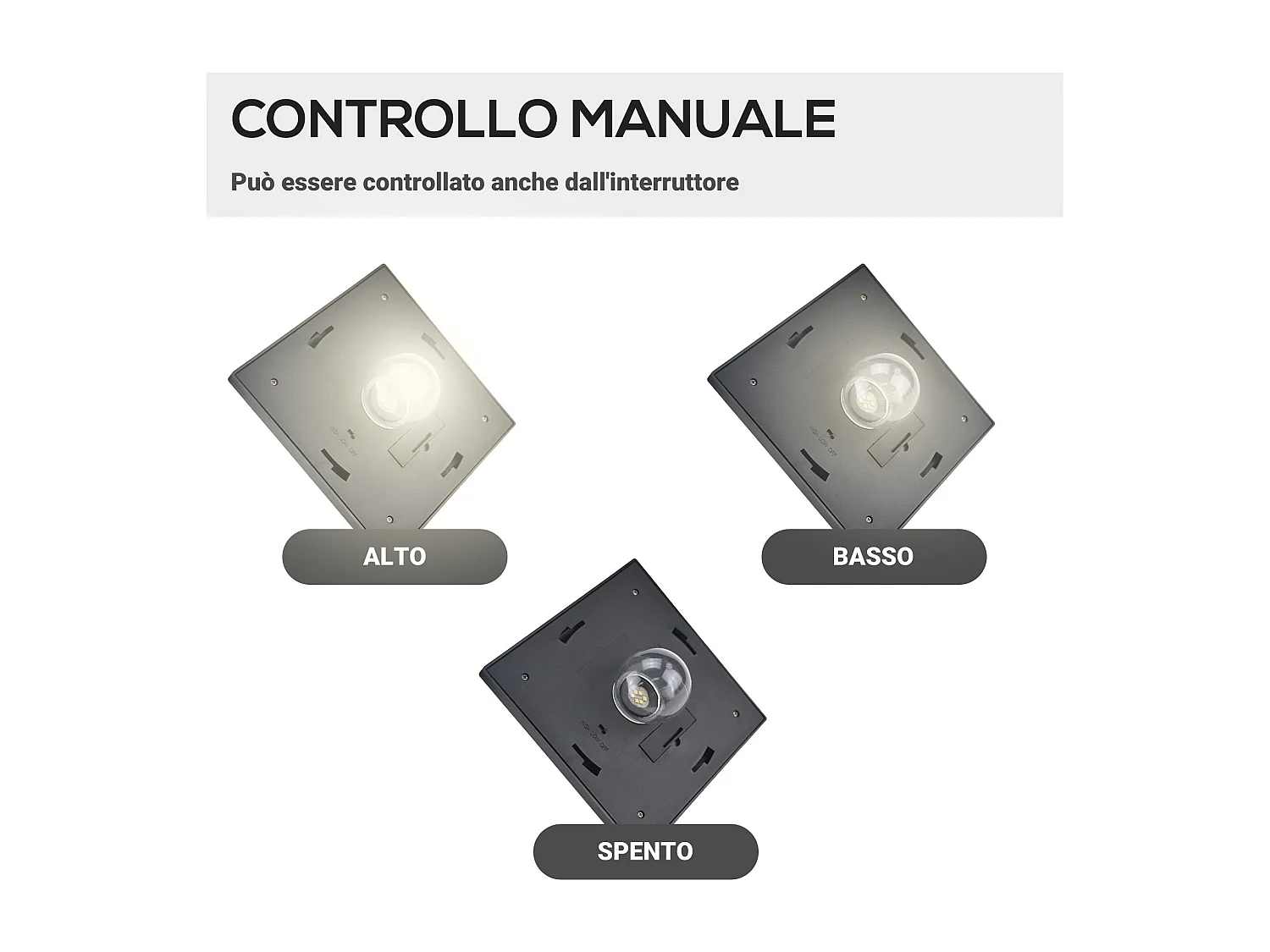 Lampione da giardino a energia solare con 3 luci led automatiche