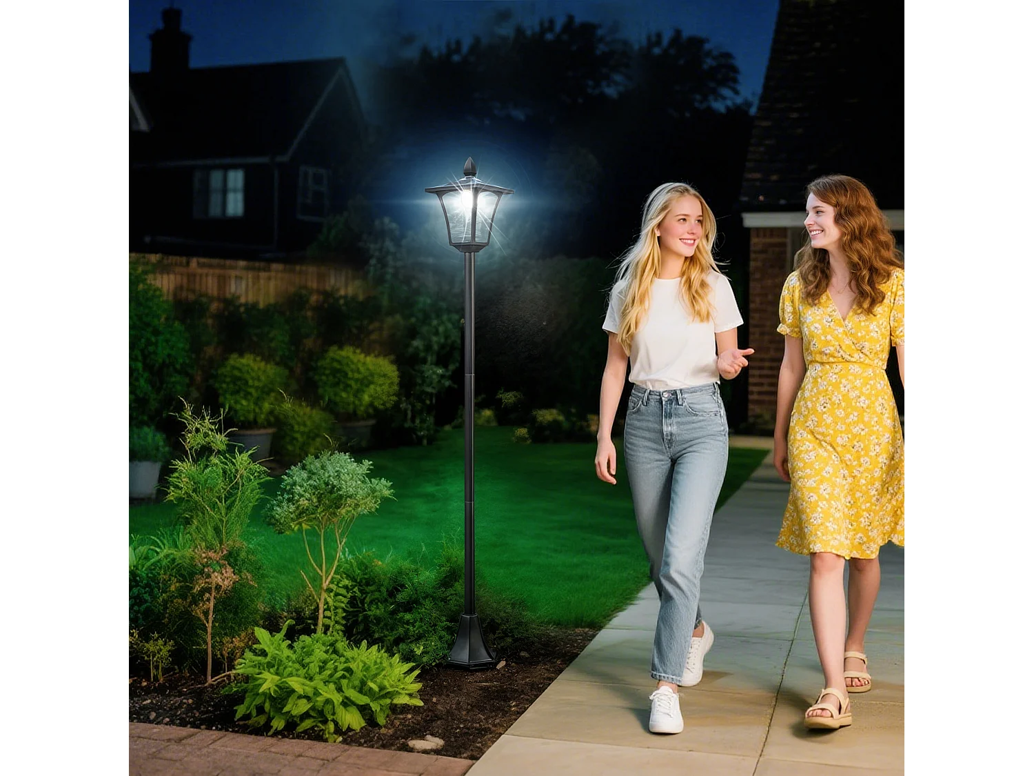 Lampione da giardino led energia solare con accensione automatica