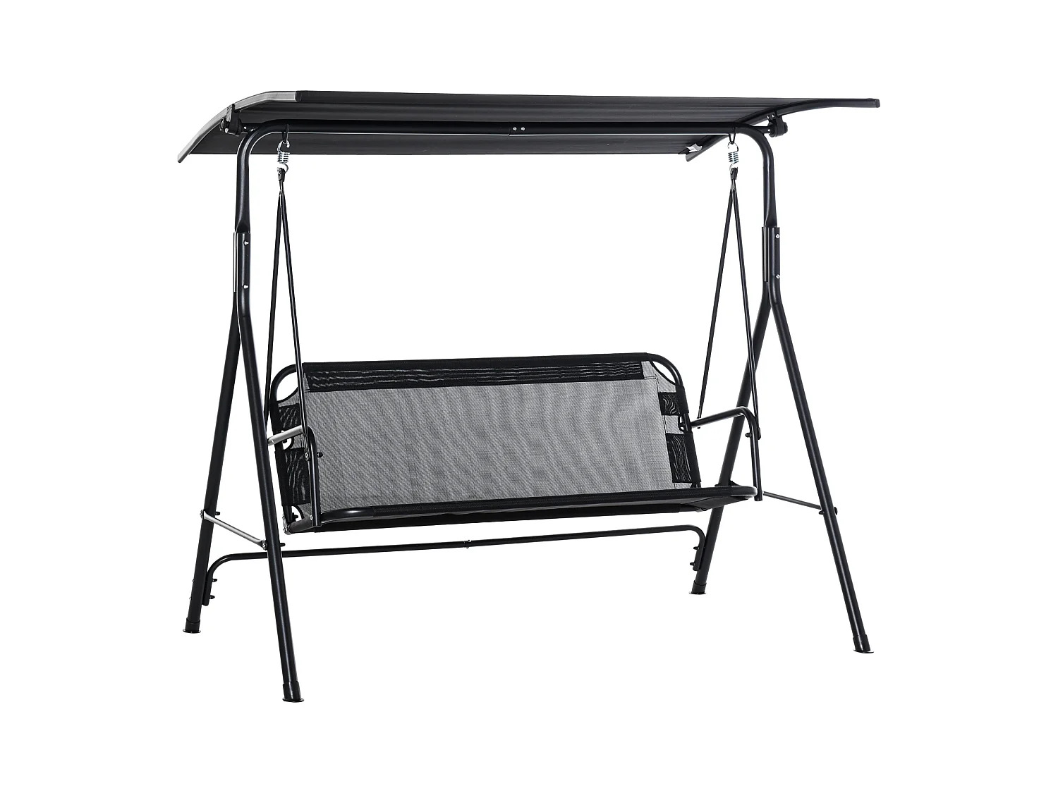 Dondolo da giardino 2 posti con tettuccio parasole regolabile