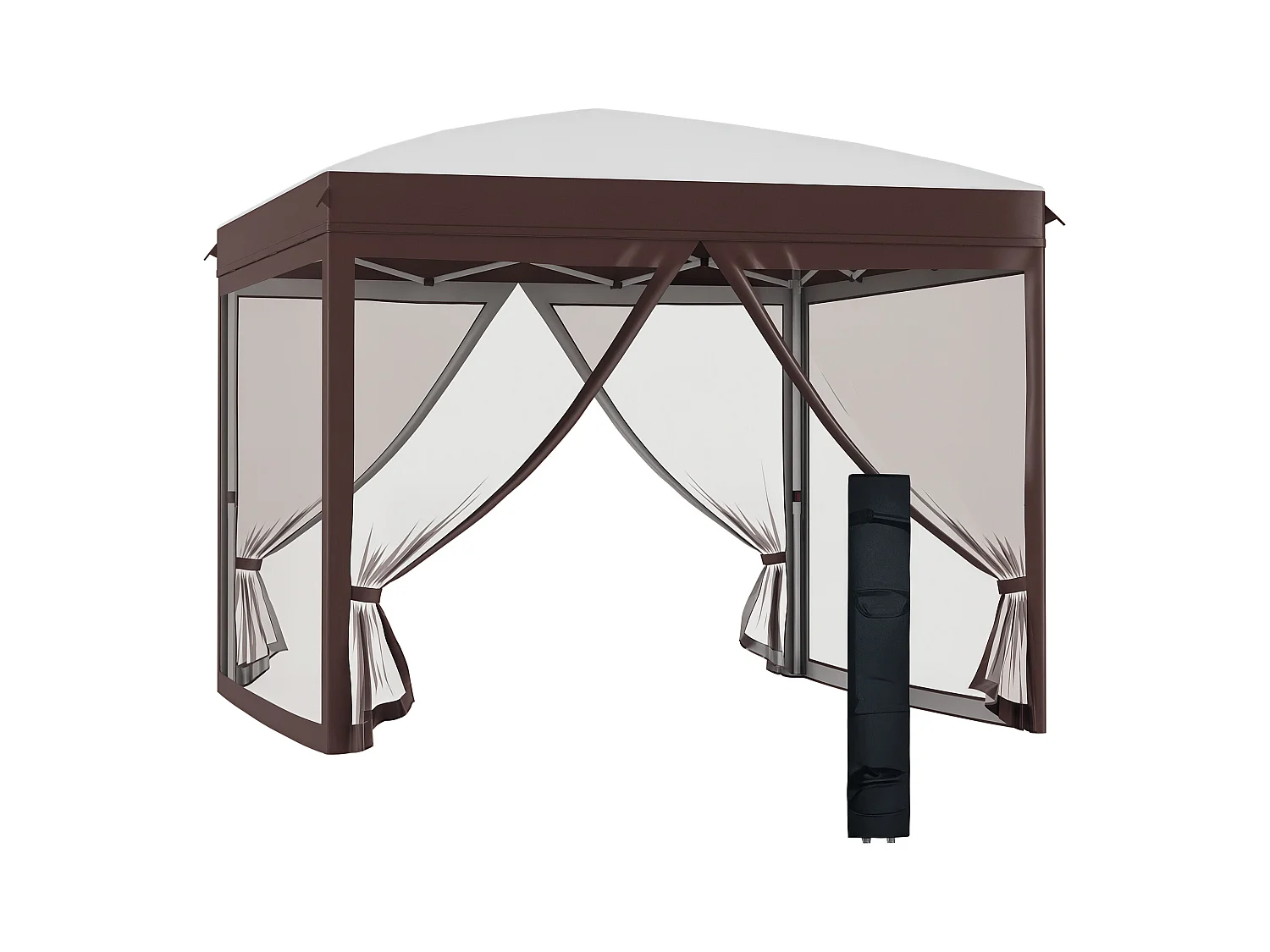 Gazebo da giardino con zanzariera 3x3 m bianco crema