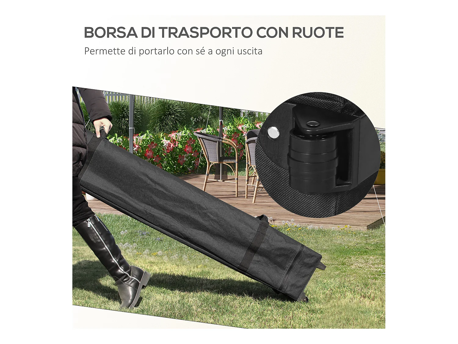 Gazebo da giardino con zanzariera 3x3 m bianco crema