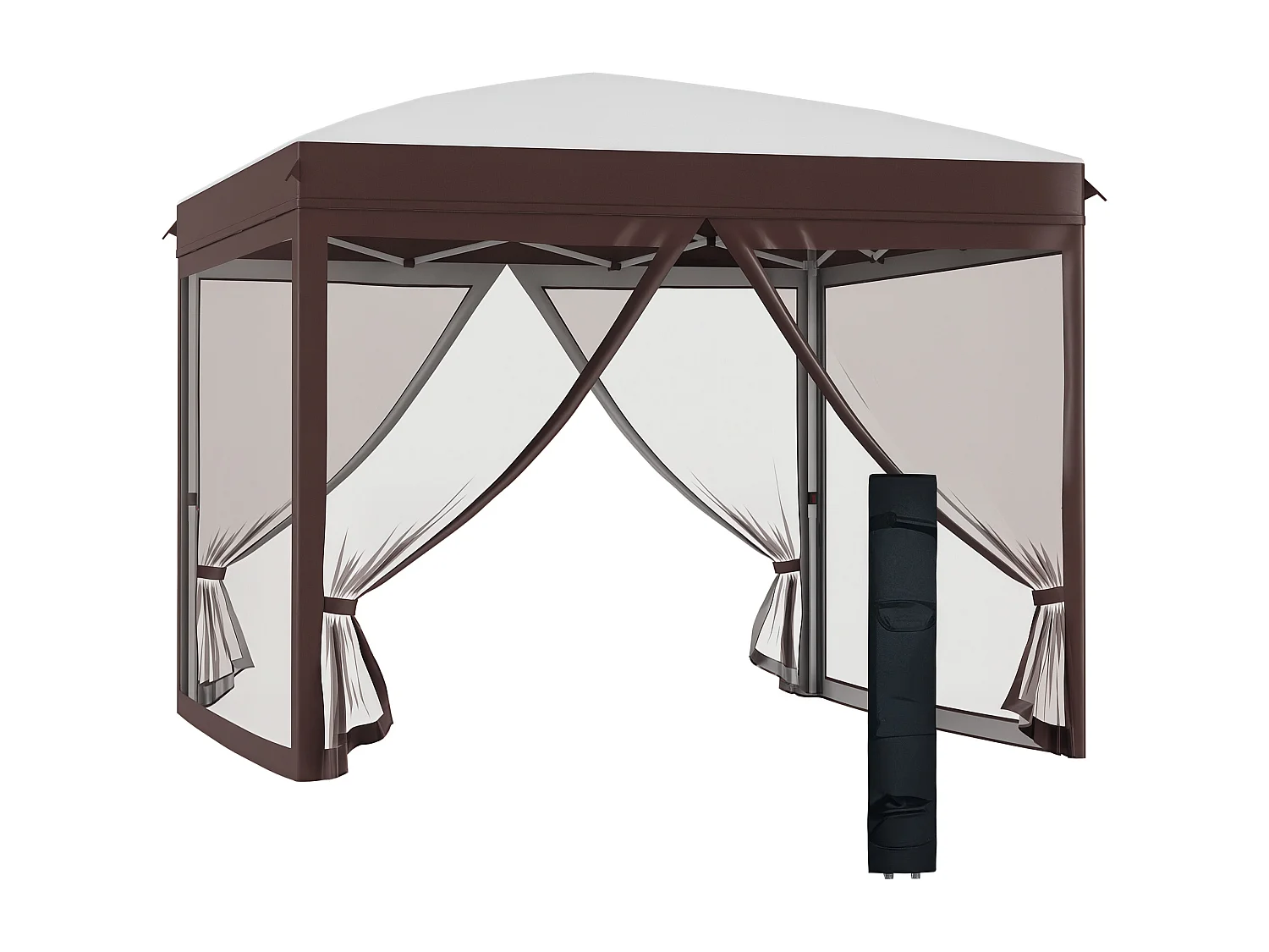 Gazebo da giardino con zanzariera 3x3 m bianco crema