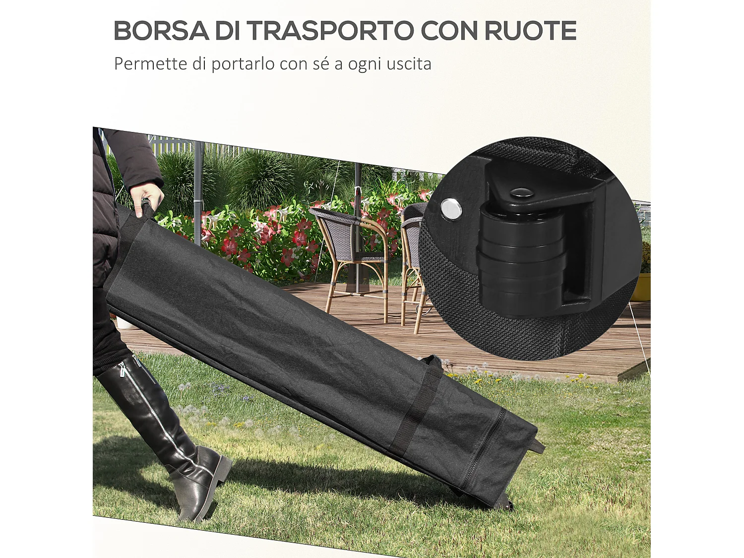 Gazebo da giardino con zanzariera 3x3 m bianco crema