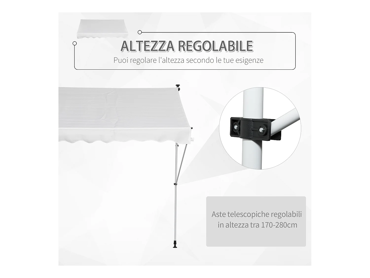 Trampolino elastico con rete e pali imbottiti 244x244x205 cm