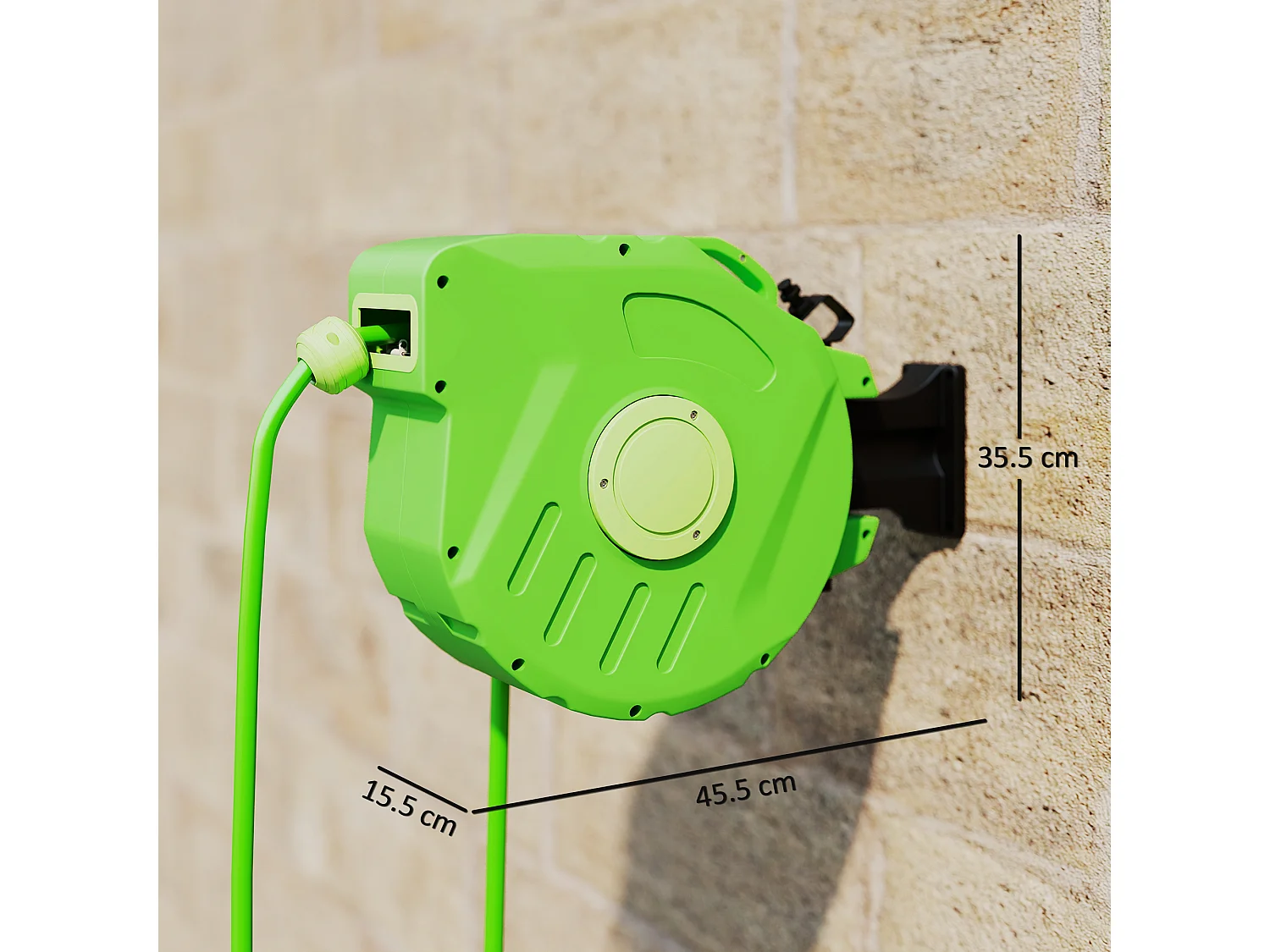 Rullo avvolgitubo a parete portatile con riavvolgimento automatico 15m