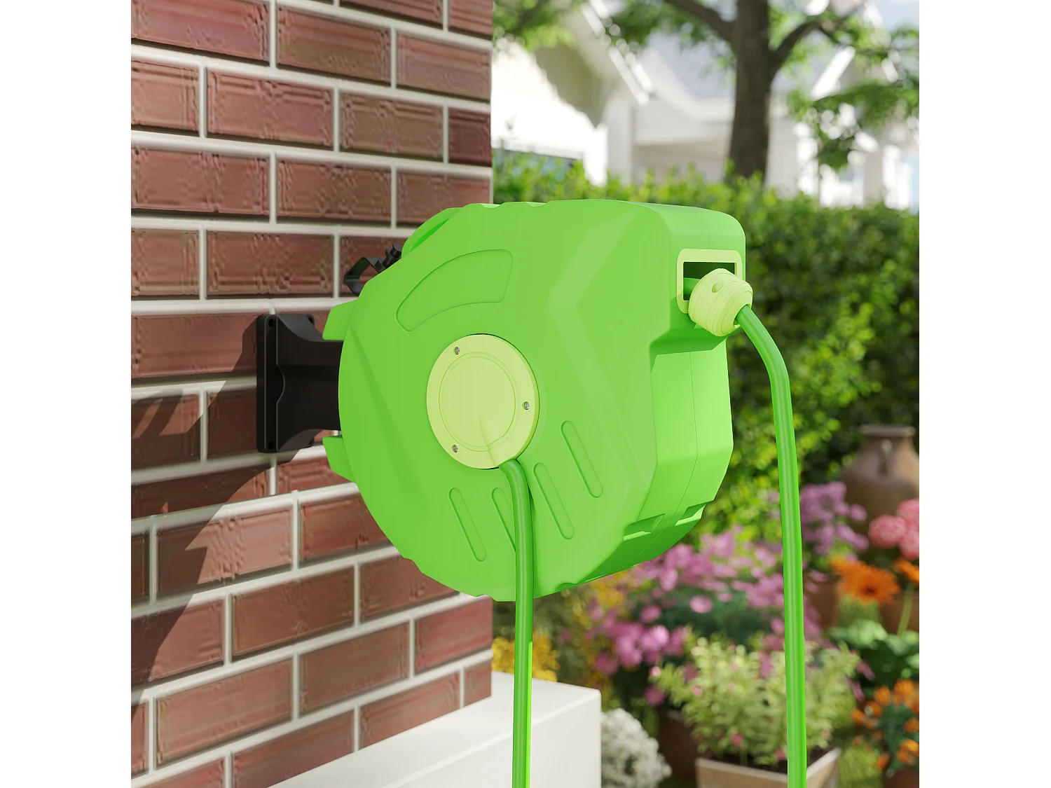 Rullo avvolgitubo a parete portatile con riavvolgimento automatico 15m