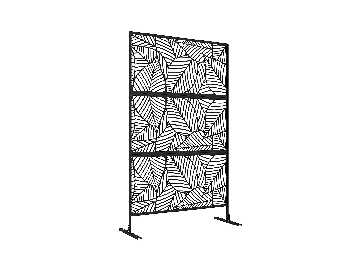 Separé da esterno e traliccio per piante a foglie in acciaio nero