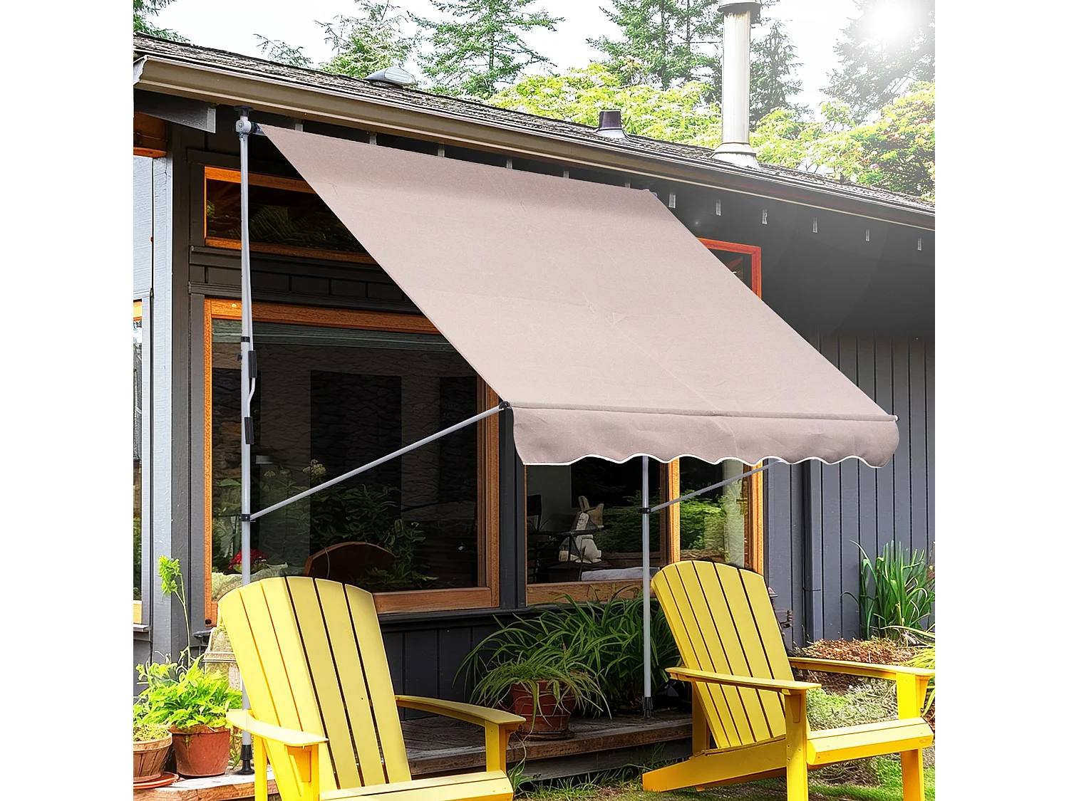 Copertura per gazebo 3x3 m in tessuto oxford 600d bianco crema