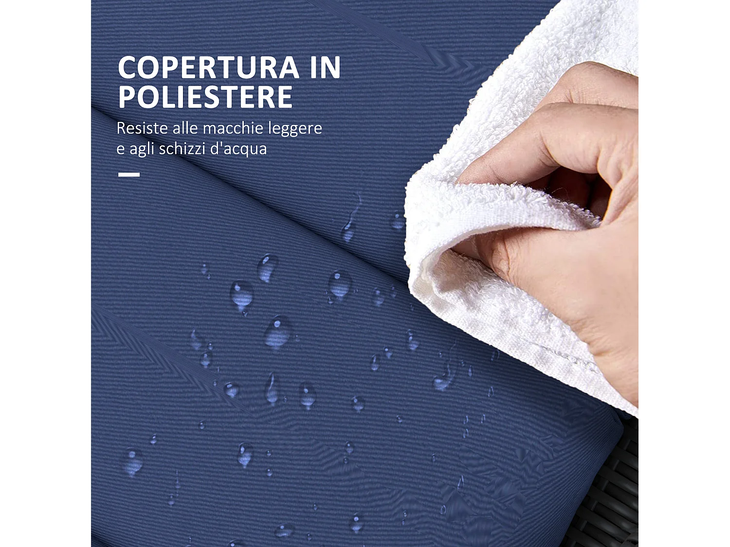 Cuscino per lettino prendisole imbottito con lacci, blu scuro