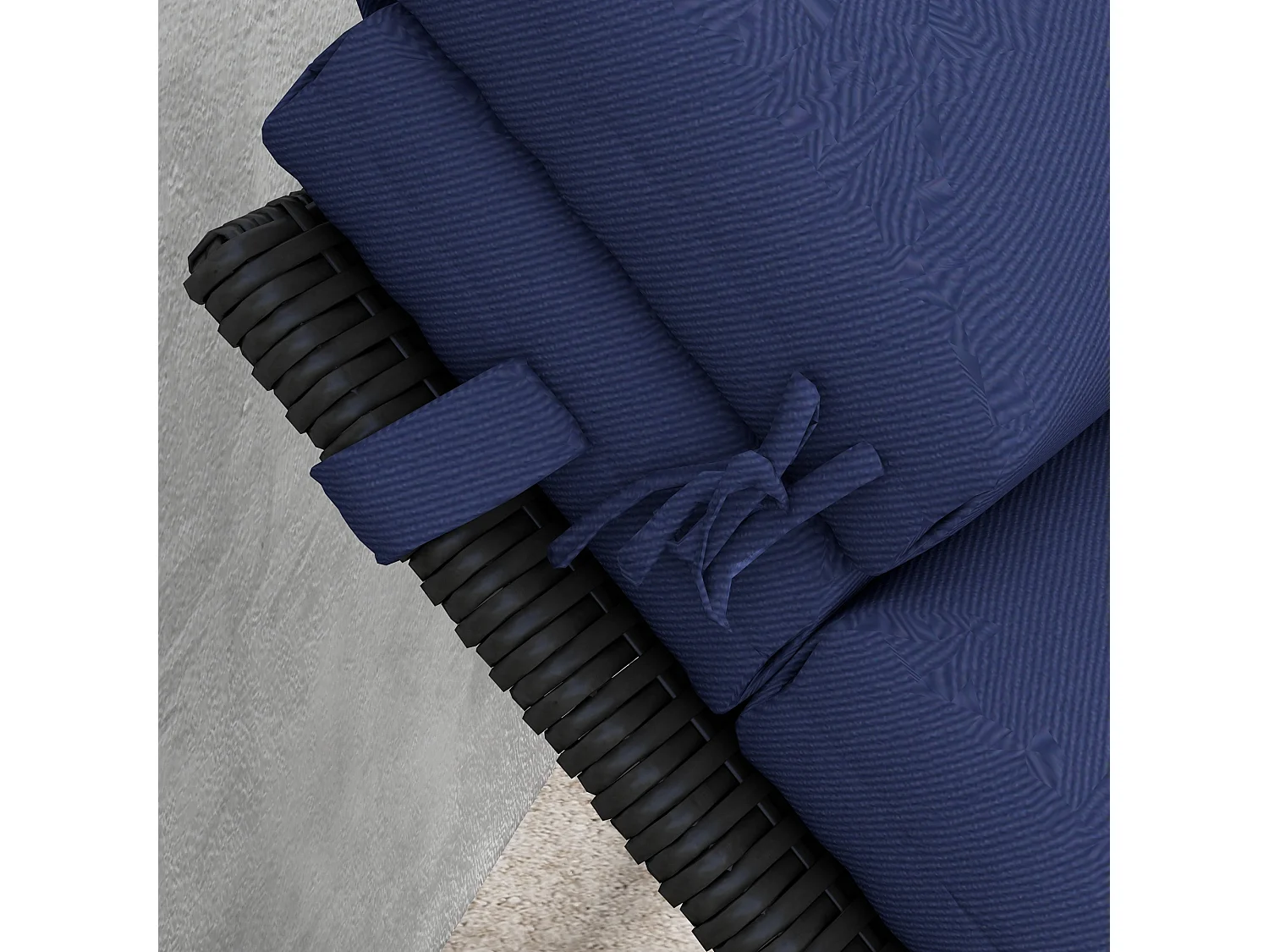 Cuscino per lettino prendisole imbottito con lacci, blu scuro