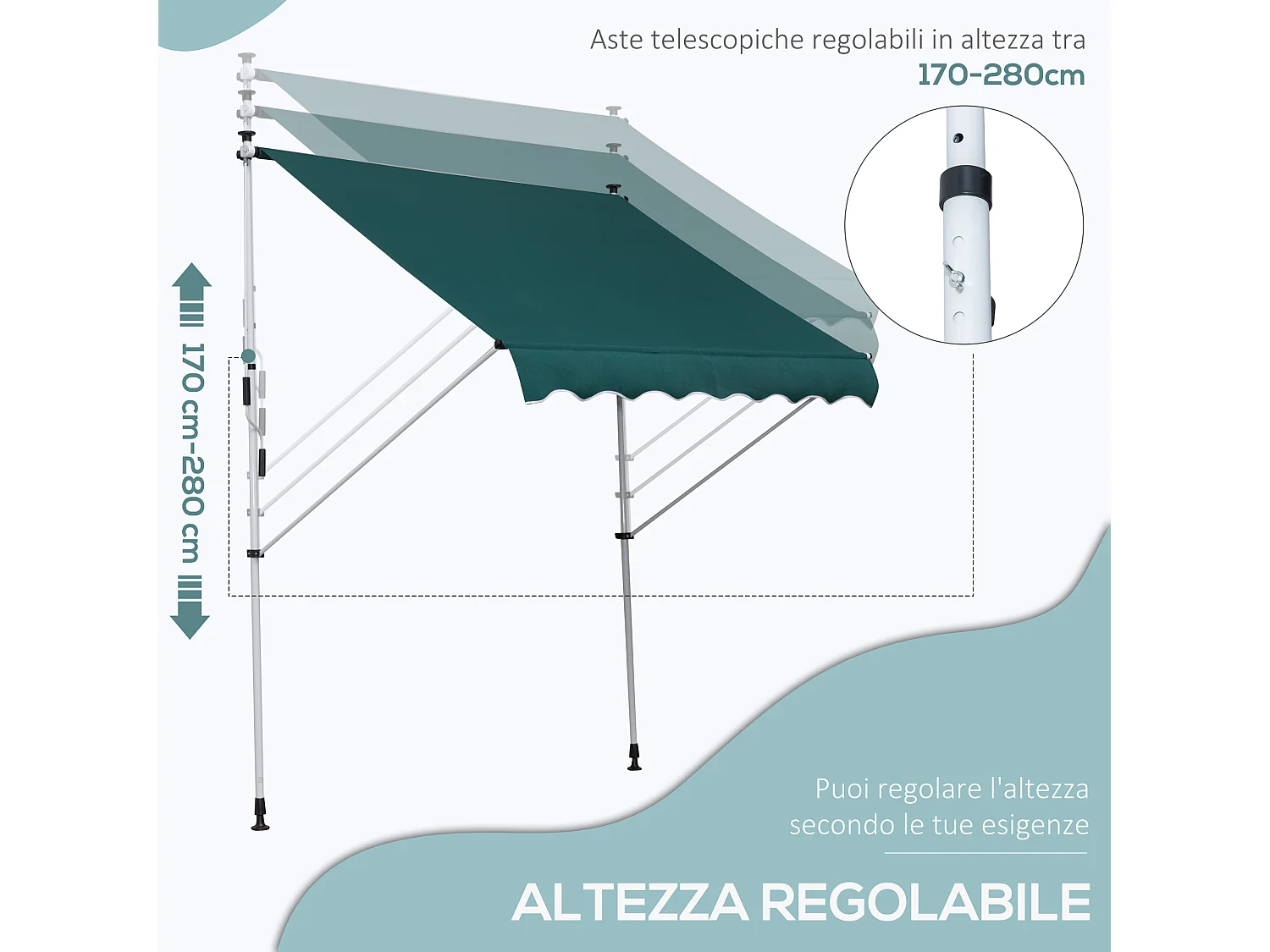 Tettuccio di ricambio per gazebo 3x4m a 2 livelli beige