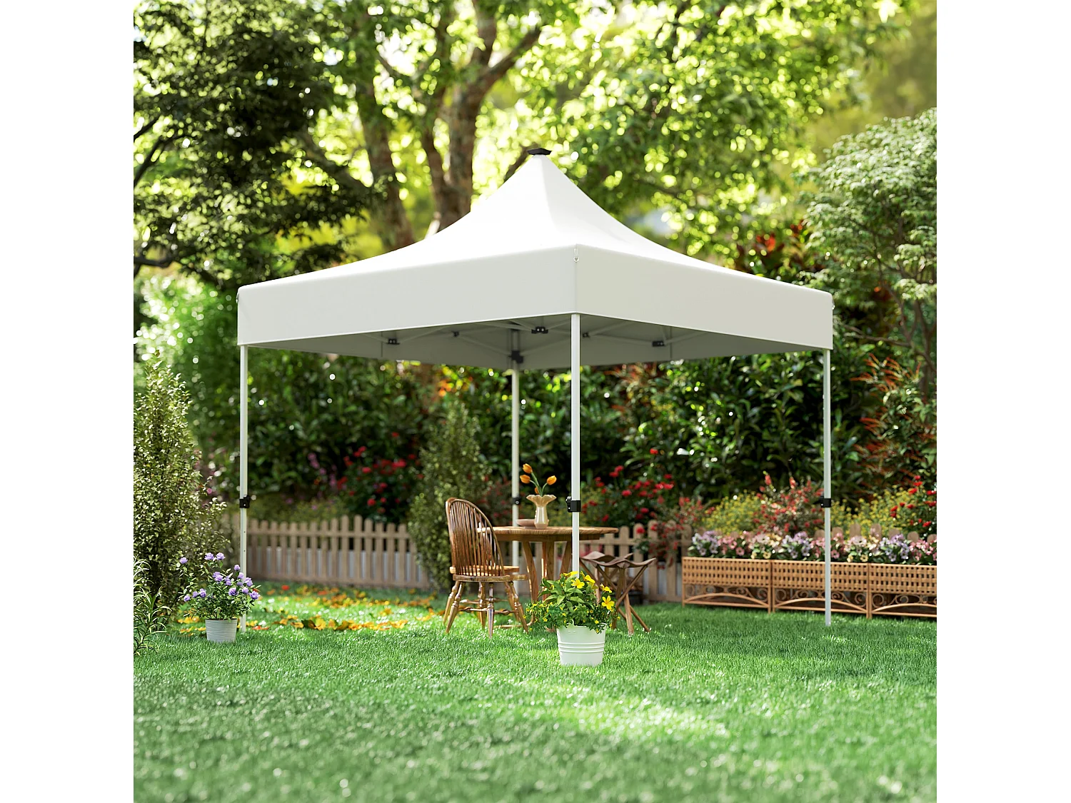 Gazebo da giardino pop up 3x3 m con luci led solari bianco