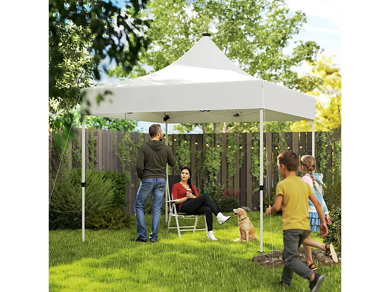 Gazebo da giardino pop up 3x3 m con luci led solari bianco