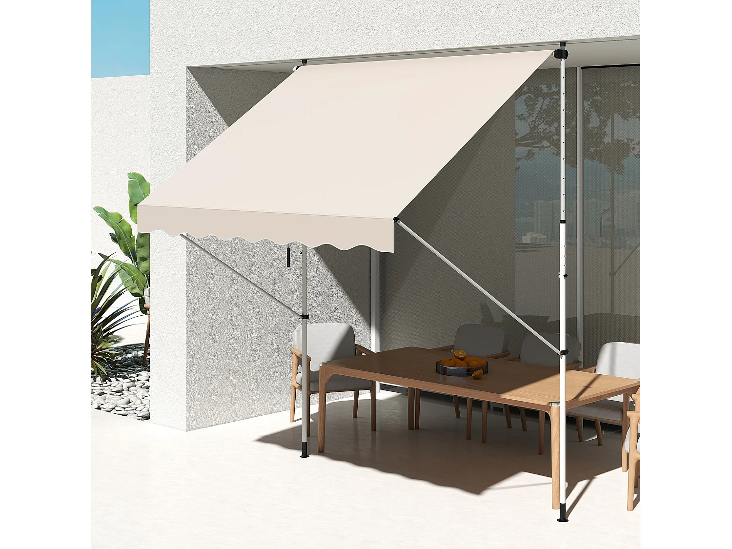 Tenda da sole con manovella altezza e angolazione regolabile