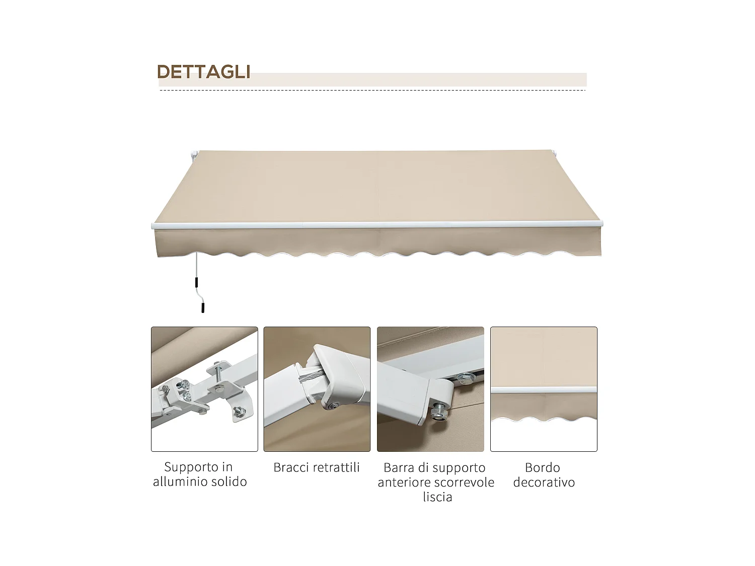 Tetto di ricambio per gazebo 3x3 m in poliestere color caffè