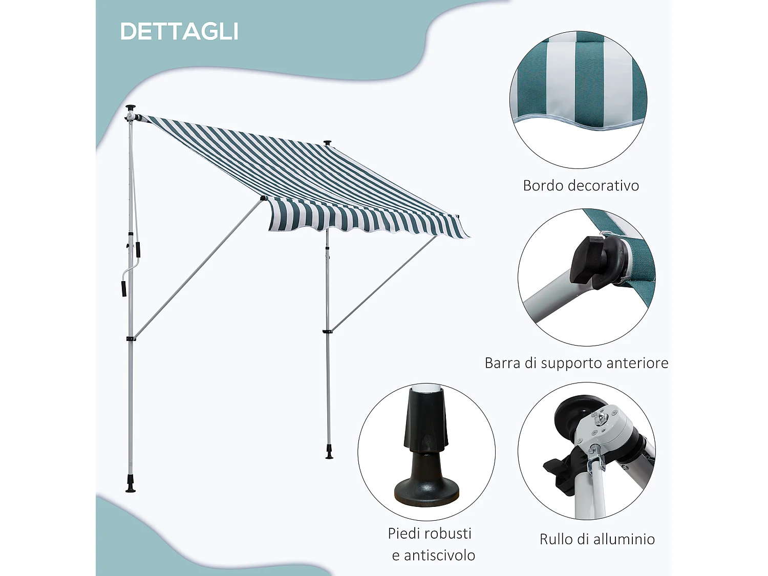 Base ombrellone rotonda ø55cm basamento 30kg pali da 38-48mm