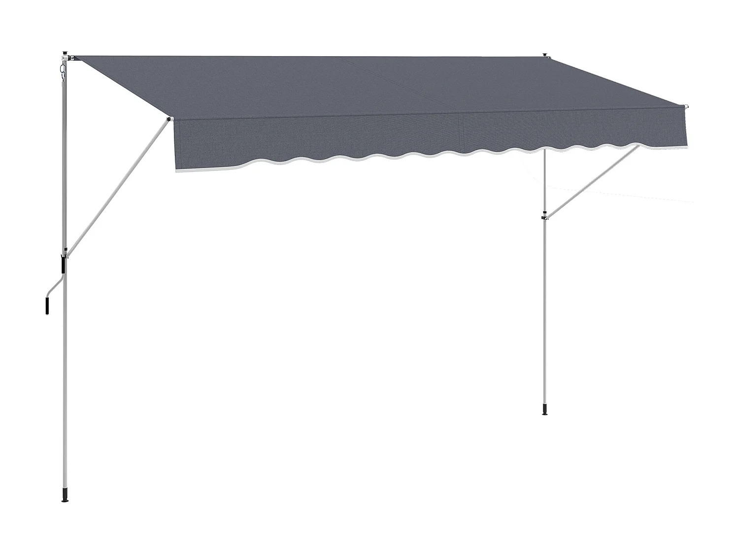 Tenda da sole 2x1.5m a manovella e telaio telescopico verde