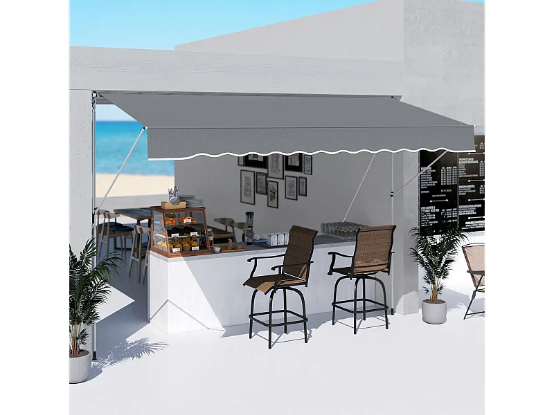 Tenda da sole 2x1.5m a manovella e telaio telescopico verde