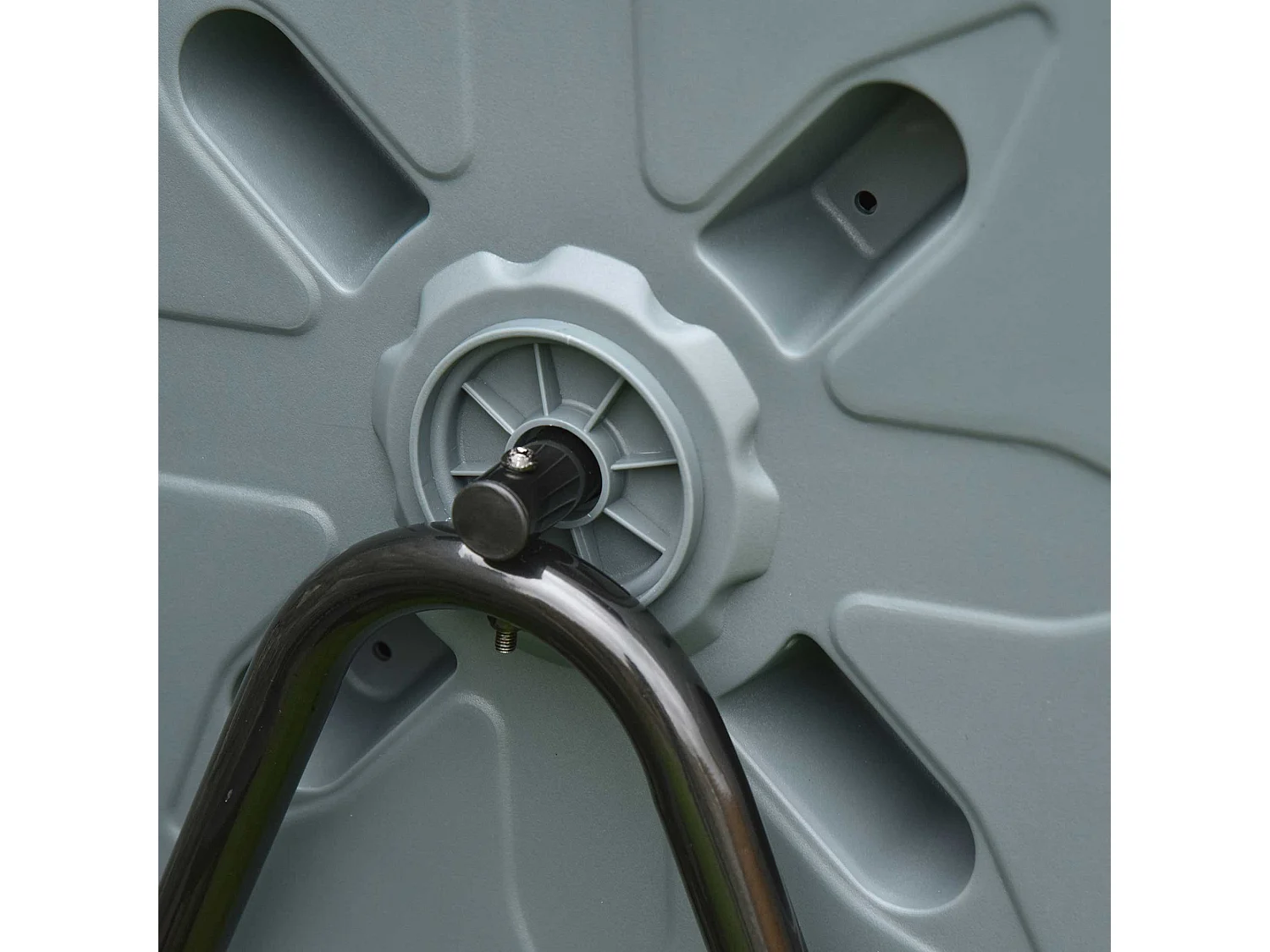 Compostiera da giardino girevole a 2 sezioni in acciaio e pp grigia