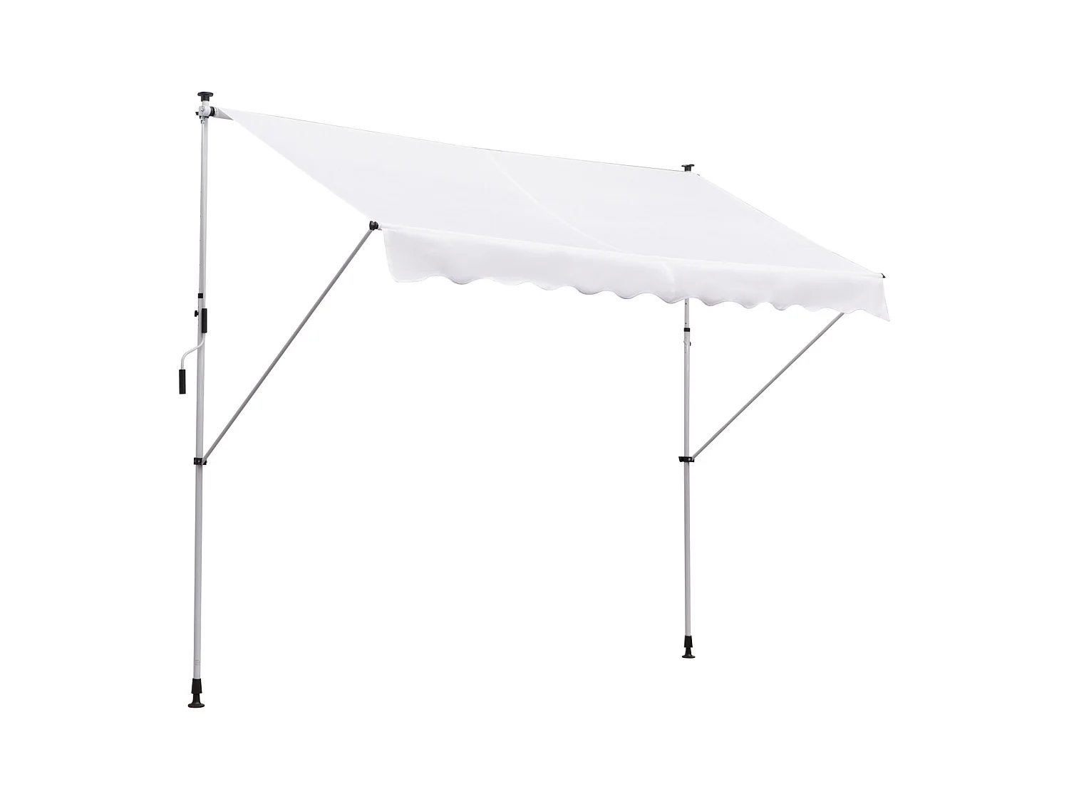 Tenda da sole 2x1.5m a manovella e telaio telescopico bianco