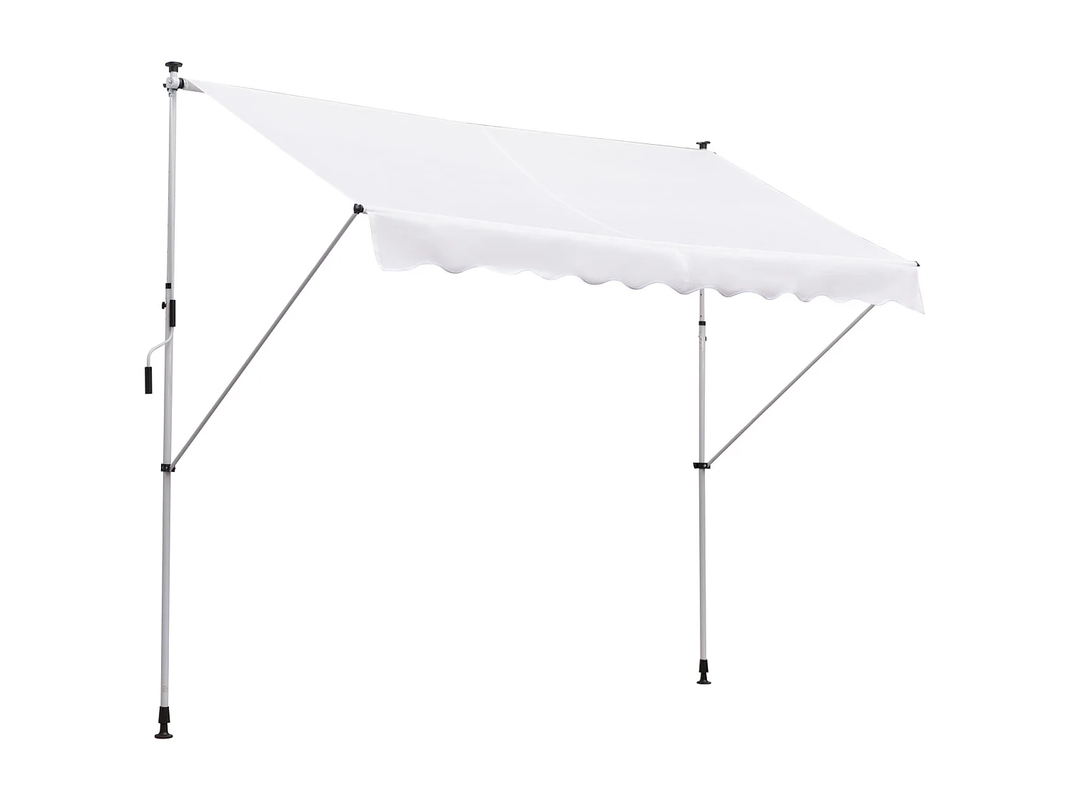 Tenda da sole 2x1.5m a manovella e telaio telescopico bianco