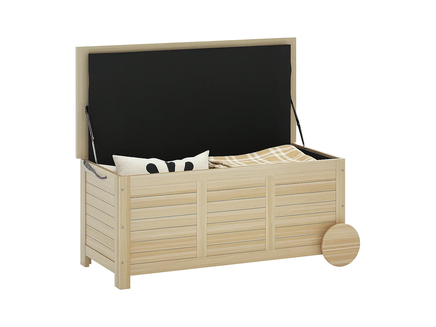 Baule da esterno 185l a 2 ruote in legno di abete 110x50x50 cm