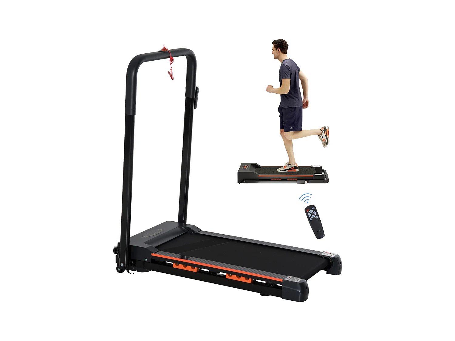 Tapis roulant elettrico pieghevole salvaspazio con telecomando