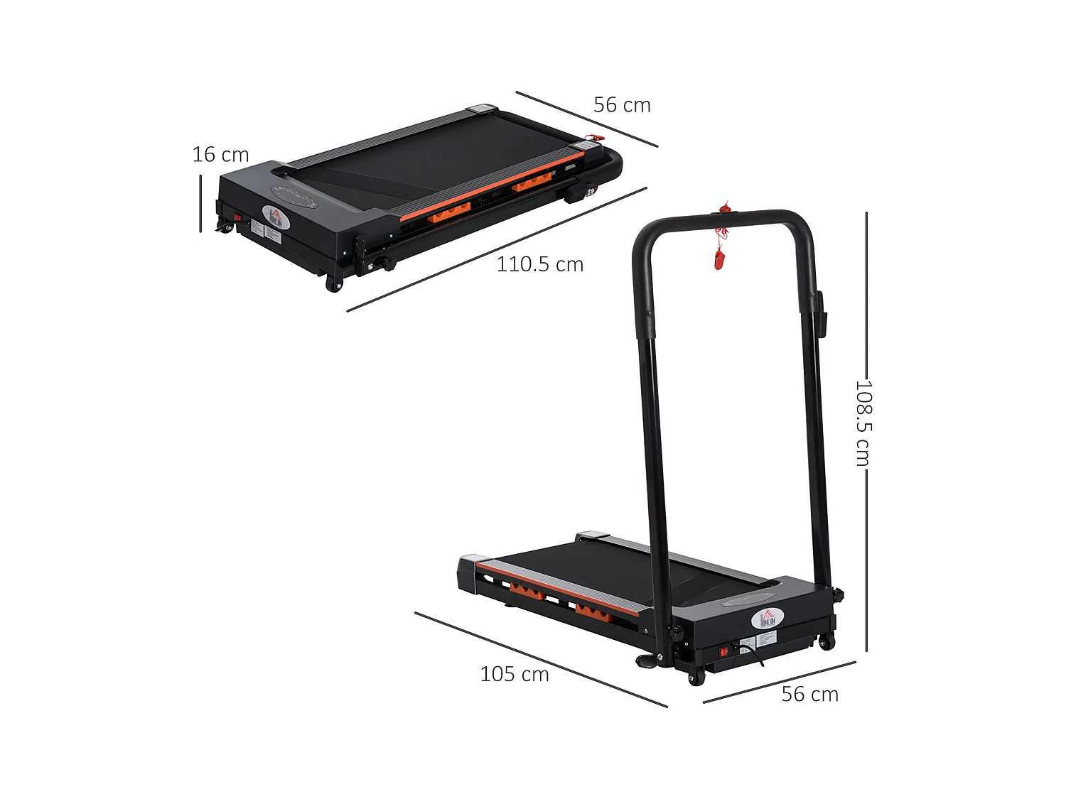 Tapis roulant elettrico pieghevole salvaspazio con telecomando