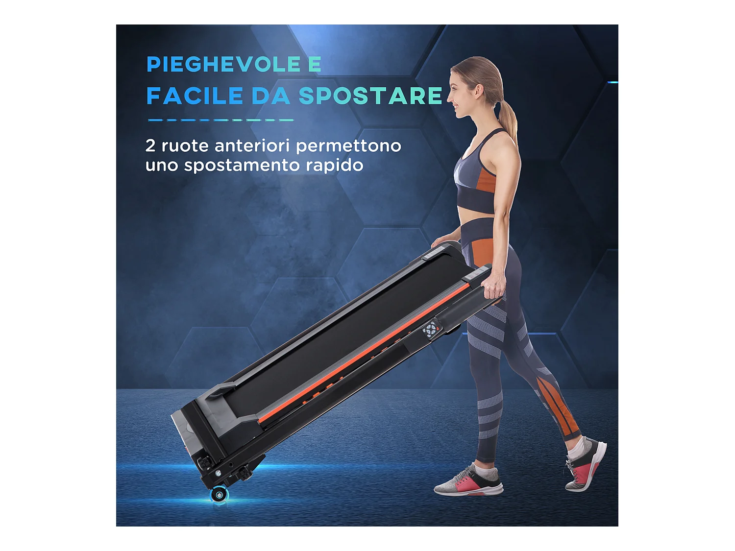 Tapis roulant elettrico pieghevole salvaspazio con telecomando