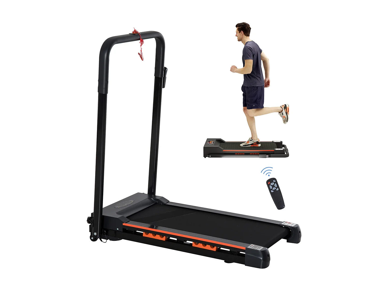 Tapis roulant elettrico pieghevole salvaspazio con telecomando