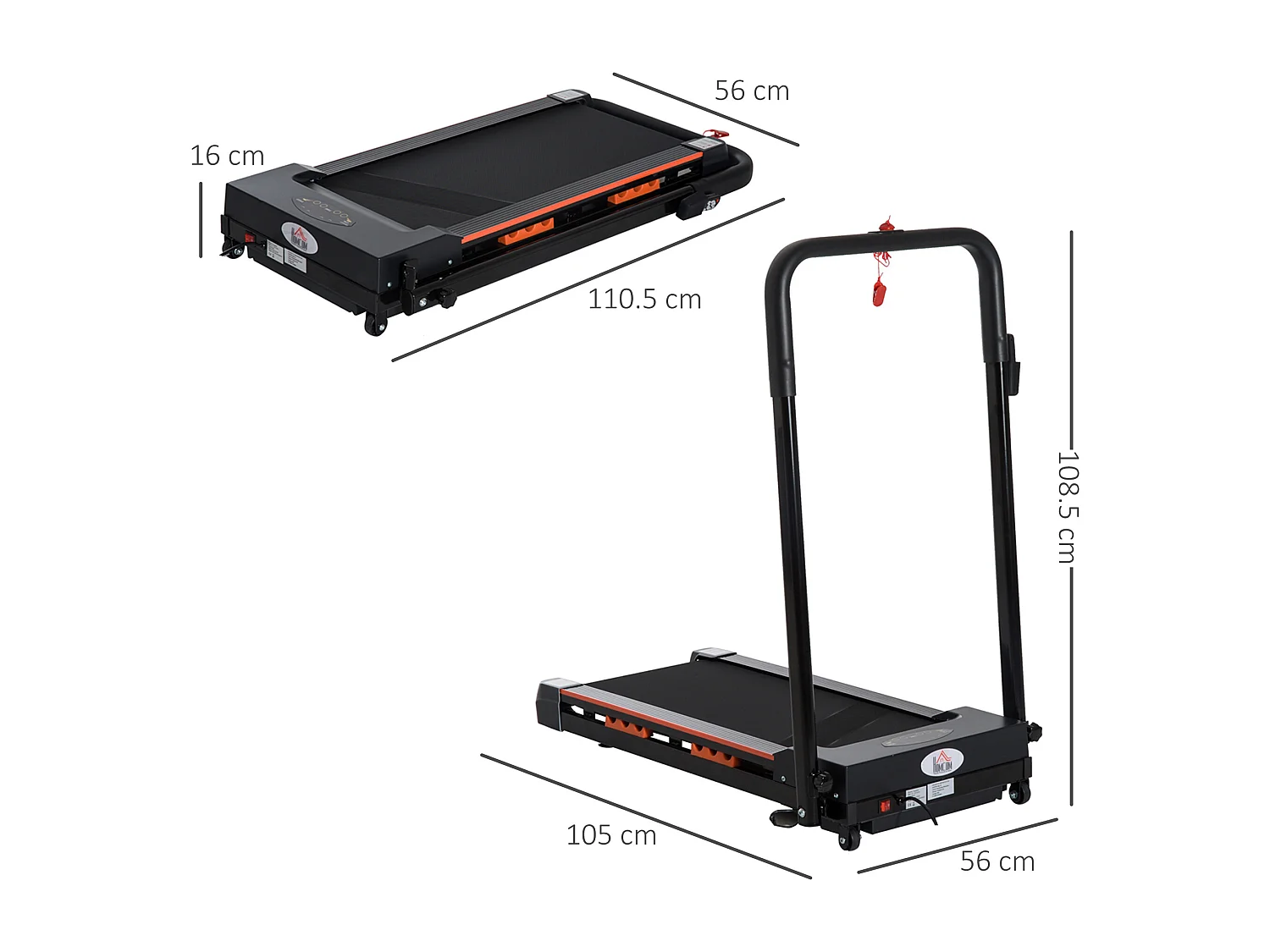 Tapis roulant elettrico pieghevole salvaspazio con telecomando