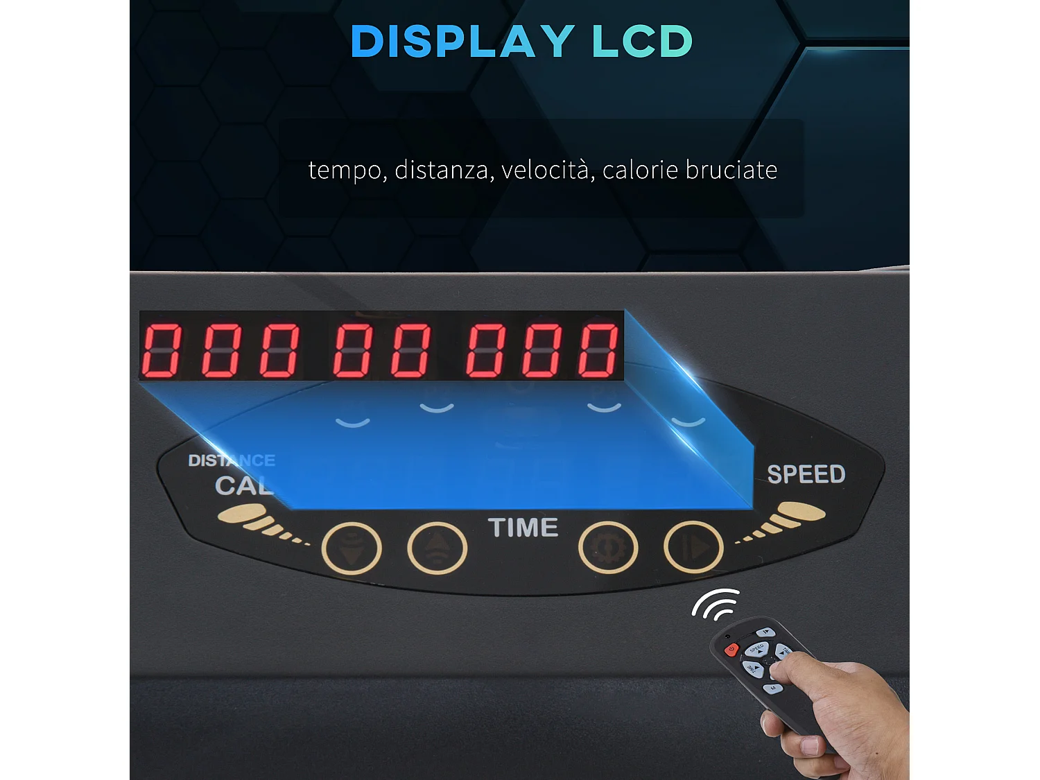 Tapis roulant elettrico pieghevole salvaspazio con telecomando