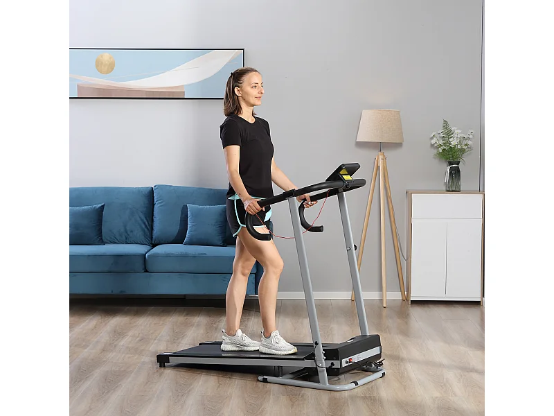 Tapis roulant elettrico pieghevole 500w schermo lcd velocità max 10km/h