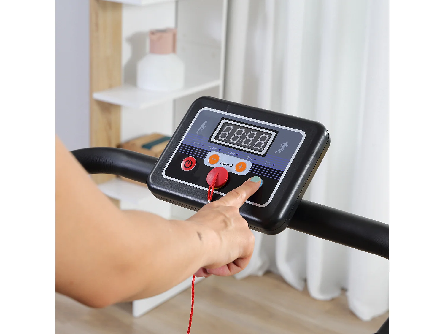 Tapis roulant elettrico pieghevole 500w schermo lcd velocità max 10km/h