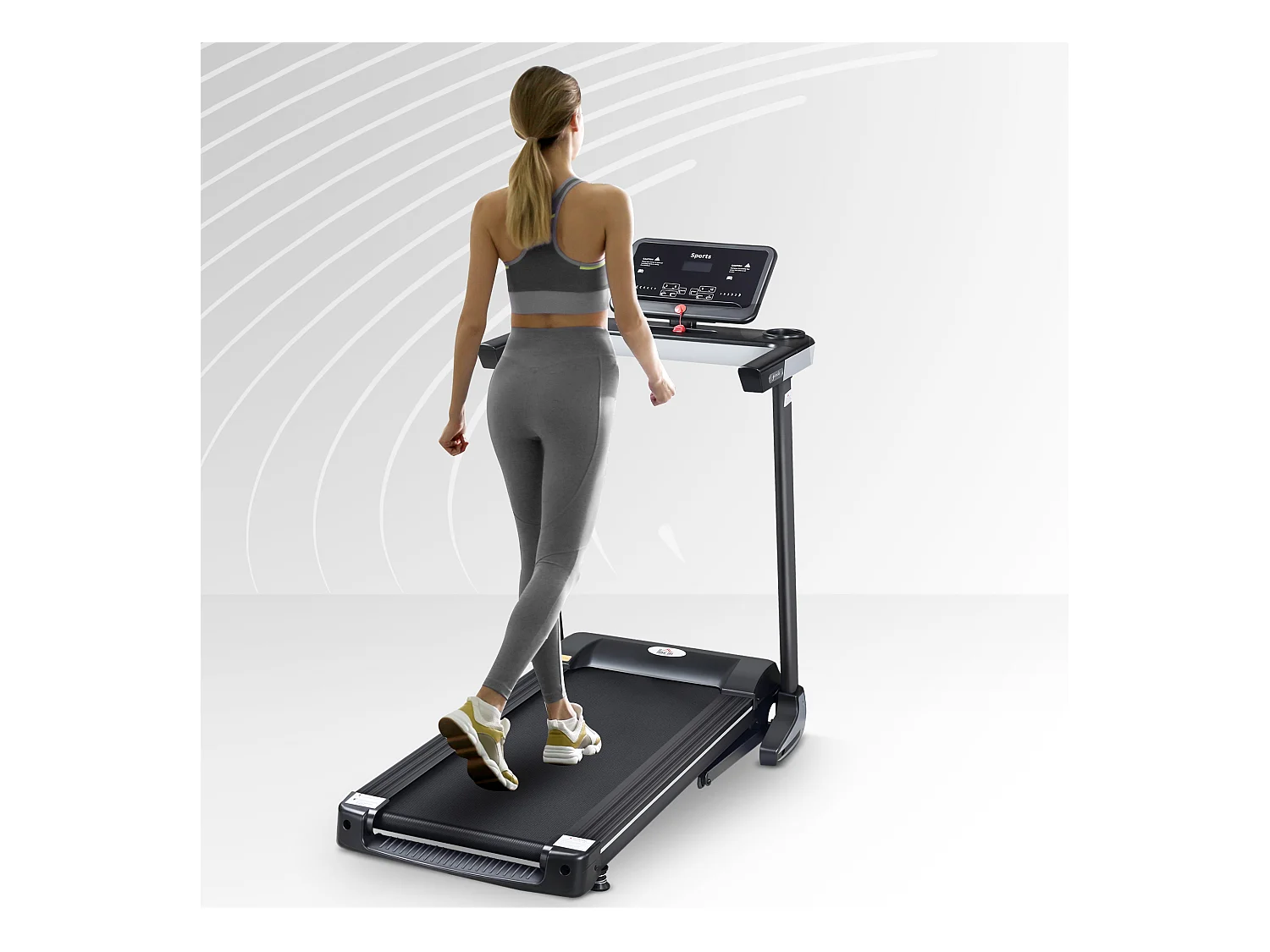 Tapis roulant elettrico pieghevole 1-12km/h motore 500w schermo lcd