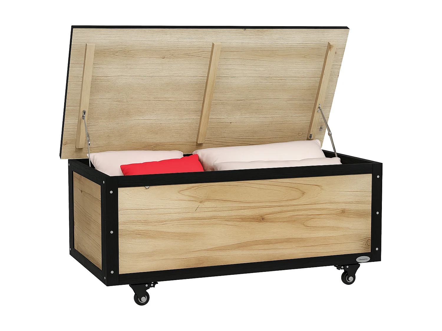 Panca contenitore da giardino da 121l in legno e acciaio colore legno