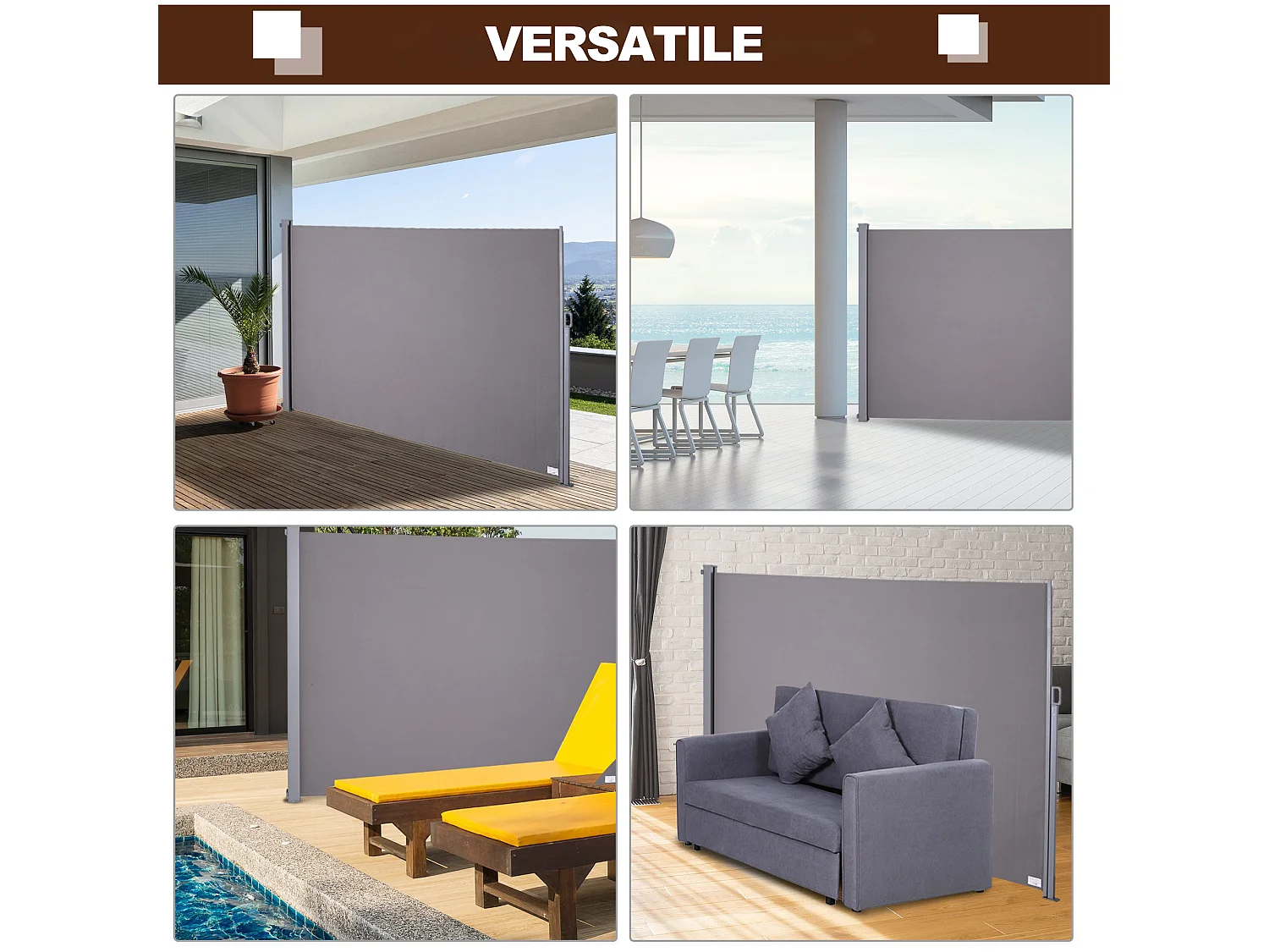 Tenda da sole avvolgibile in poliestere imperemabile anti-uv