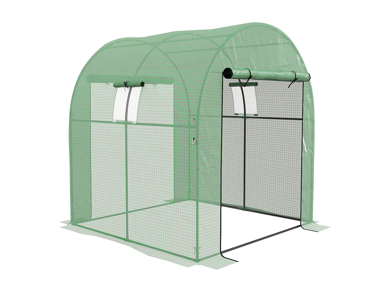 Serra a tunnel per orto con copertura verde in pe e acciaio