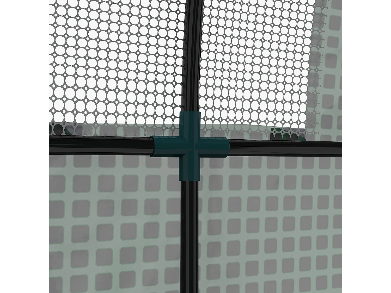 Serra a tunnel per orto con copertura verde in pe e acciaio