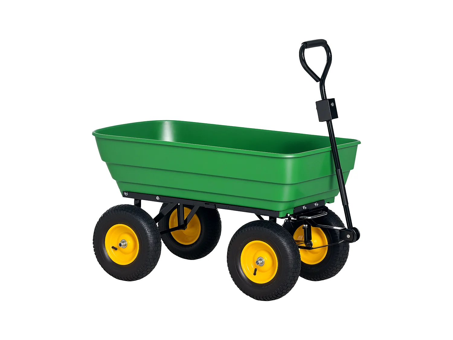 Carrello da giardino 125l in acciaio e pp con vasca verde
