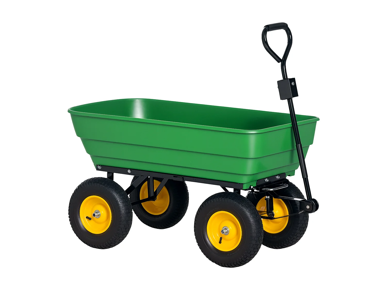 Carrello da giardino 125l in acciaio e pp con vasca verde