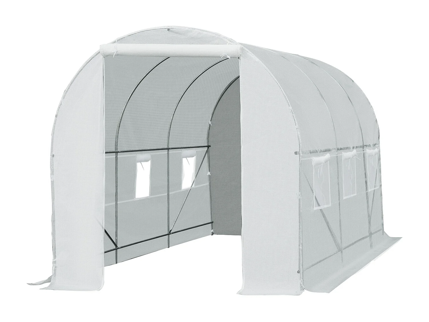 Serra da giardino a tunnel 4.5x2x2m con copertura pe bianco