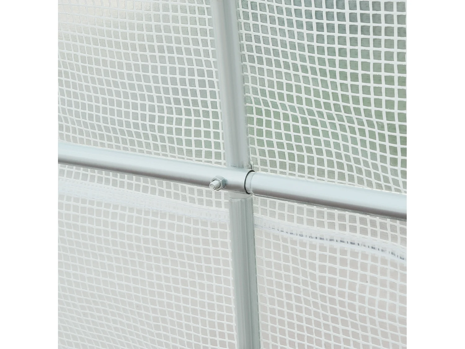 Serra da giardino a tunnel 4.5x2x2m con copertura pe bianco